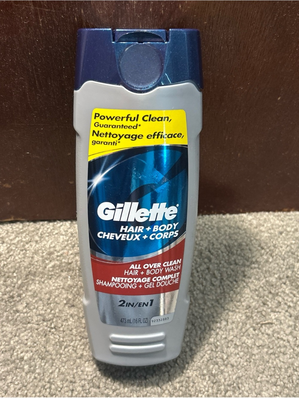 Gillette All Over Clean Hair + Body 2in1 Shampoo & Body Wash Powerful Clean 16oz